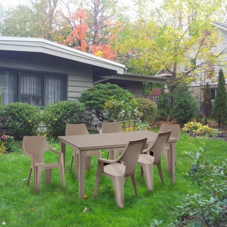 Curver Set de mobilier de grădină Fuante 6+1 în culoarea cappuccino [3]