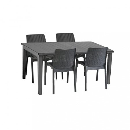 Produse temporar indisponibile - Curver Set de mobilier de grădină Fubali 4+1 în culoarea grafit
