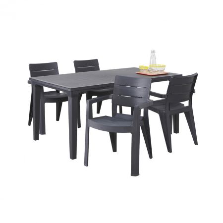 Produse temporar indisponibile - Curver Set de mobilier de grădină Fubiza 4+1 în culoarea grafit