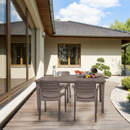 Curver Set de mobilier de grădină Fusara 4+1 în culoarea cappuccino [4]