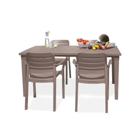 Produse temporar indisponibile - Curver Set de mobilier de grădină Fusara 4+1 în culoarea cappuccino