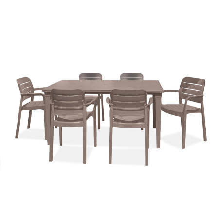 Curver Set de mobilier de grădină Fusara 6+1 în culoarea cappuccino [1]