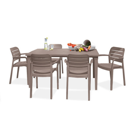 Produse temporar indisponibile - Curver Set de mobilier de grădină Fusara 6+1 în culoarea cappuccino