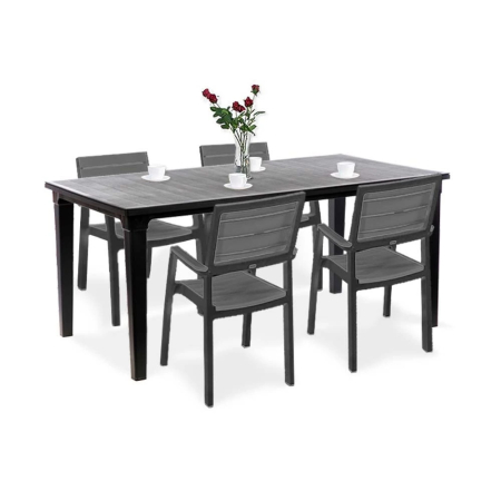 Produse temporar indisponibile - Curver Set de mobilier de grădină Futmony 4+1 în culoarea grafit