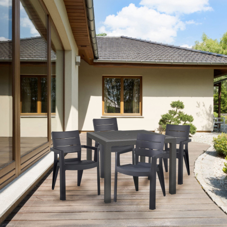 Curver Set de mobilier de grădină Ibiza Quartet 4+1 în culoarea grafit [4]
