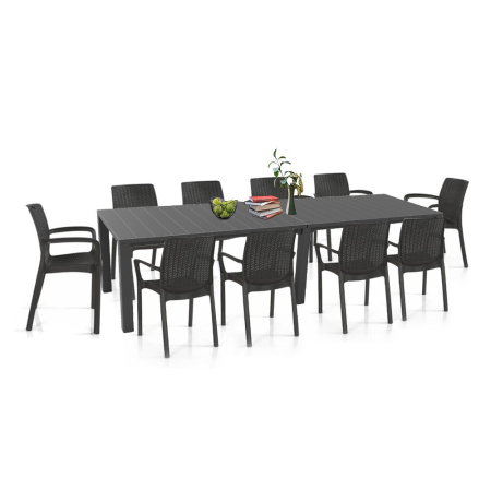 Produse temporar indisponibile - Curver Set de mobilier de grădină Jubali cu 10 locuri