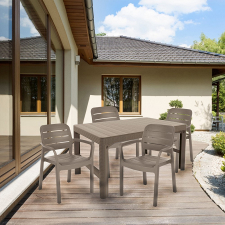 Curver Set de mobilier de grădină Liara 4+1 în culoarea cappuccino [1]