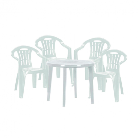 Produse temporar indisponibile - Curver Set de mobilier de grădină Mallorca 4+1, alb