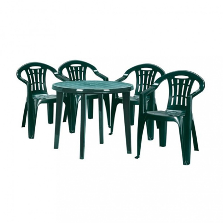 Produse temporar indisponibile - Curver Set de mobilier de grădină Mallorca 4+1 verde închis