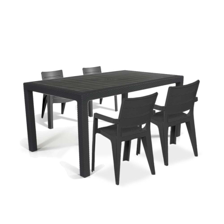 Curver Set de mobilier de grădină Mebiza 4+1 în culoarea grafit [1]