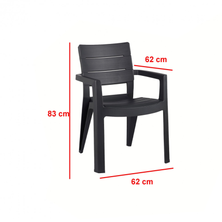 Curver Set de mobilier de grădină Mebiza 4+1 în culoarea grafit [3]