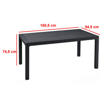 Curver Set de mobilier de grădină Mebiza 6+1 în culoarea grafit [2]