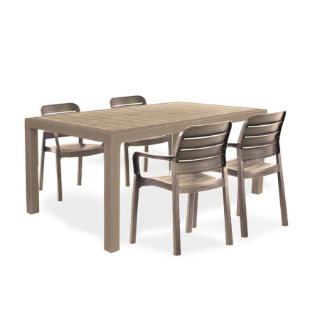 Curver Set de mobilier de grădină Mesara 4+1 în culoarea cappuccino [1]