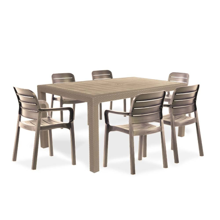 Curver Set de mobilier de grădină Mesara 6+1 în culoarea cappuccino [1]