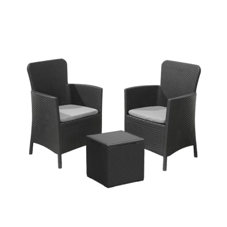 Set mobilier grădină - Curver Set de mobilier de grădină Miami Balcony grafit
