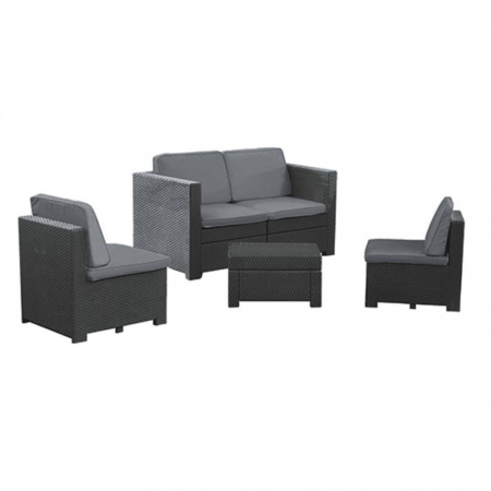 Produse temporar indisponibile - Curver Set de mobilier de grădină Modus format din 2 fotolii, canapea cu două locuri și masă