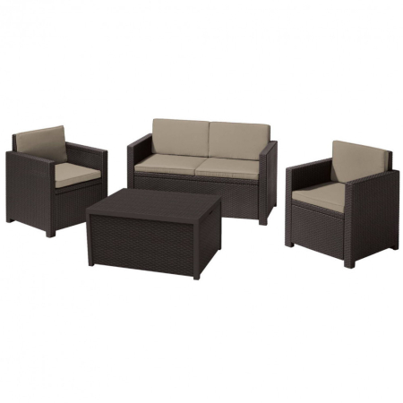 Produse temporar indisponibile - Curver Set de mobilier de grădină Monaco, cu masă de depozitare