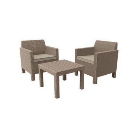 Produse temporar indisponibile - Curver Set de mobilier de grădină Orlando Balcony în culoarea cappuccino cu pernă nisip