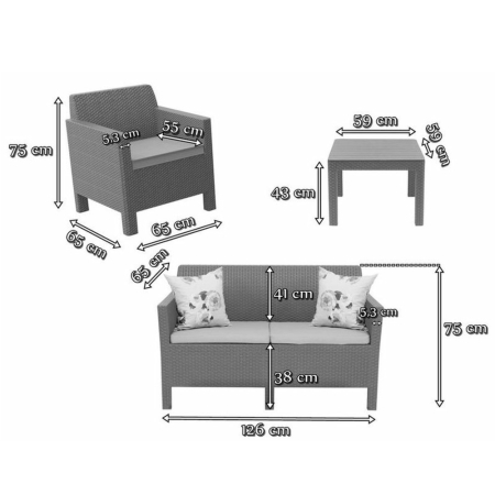 Curver Set de mobilier de grădină Orlando cu măsuță [1]