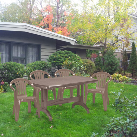 Curver Set de mobilier de grădină Pocilia 4+1 în culoarea cappuccino [4]