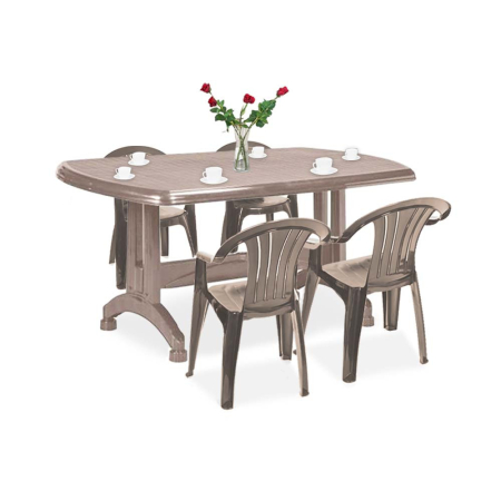 Produse temporar indisponibile - Curver Set de mobilier de grădină Pocilia 4+1 în culoarea cappuccino