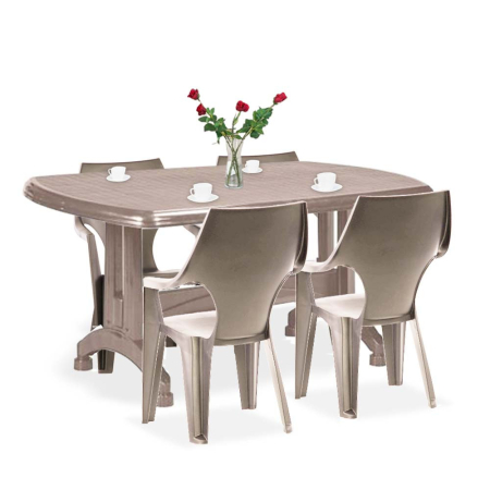 Produse temporar indisponibile - Curver Set de mobilier de grădină Podante 4+1 în culoarea cappuccino