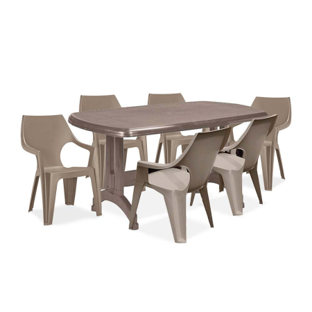 Curver Set de mobilier de grădină Podante 6+1 în culoarea cappuccino [1]