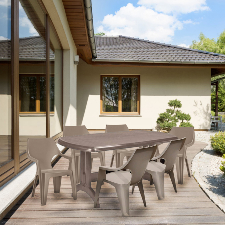 Curver Set de mobilier de grădină Podante 6+1 în culoarea cappuccino [4]