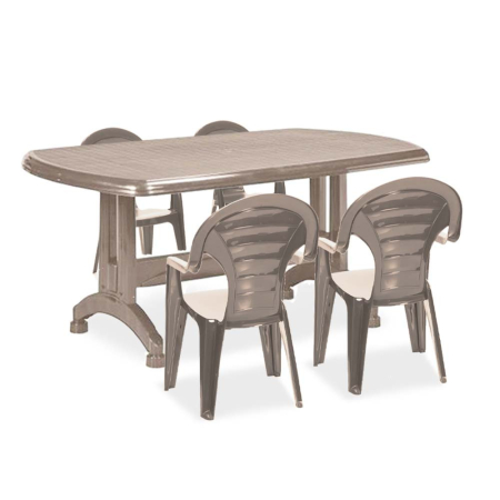 Curver Set de mobilier de grădină Porter 4+1 în culoarea cappuccino [1]