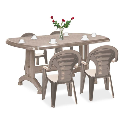 Produse temporar indisponibile - Curver Set de mobilier de grădină Porter 4+1 în culoarea cappuccino