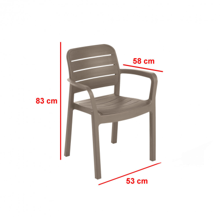 Curver Set de mobilier de grădină Posara 4+1 în culoarea cappuccino [3]