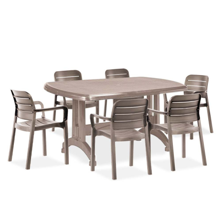 Curver Set de mobilier de grădină Posara 6+1 în culoarea cappuccino [1]