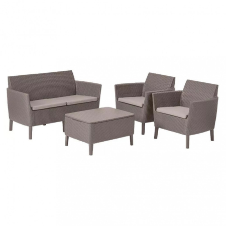 Produse temporar indisponibile - Curver Set de mobilier de grădină Salemo cu canapea cu două locuri, 2 fotolii, măsuță