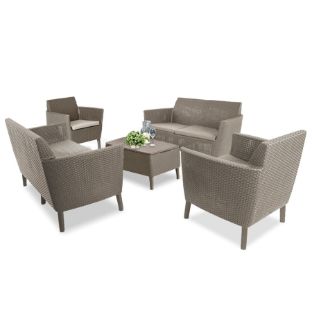 Produse temporar indisponibile - Curver Salemo Set mare de mobilier de grădină duo cappuccino