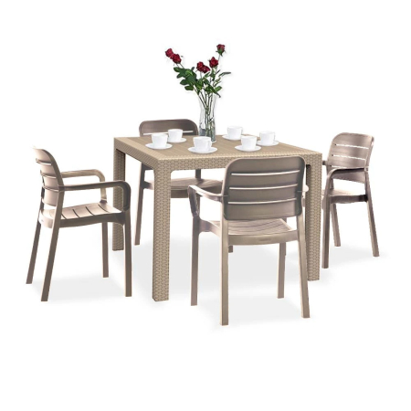 Produse temporar indisponibile - Curver Tisara quartet 4+1 set de mobilier de grădină din cappuccino