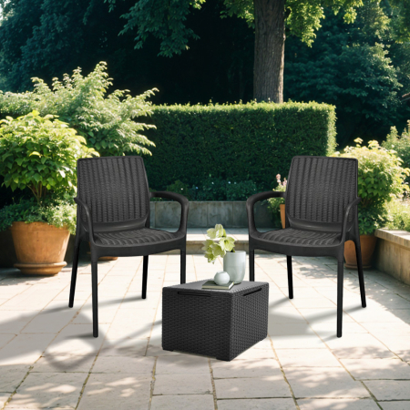 Curver Set mobilier de grădină Bali Balcon cu masă Vigo grafit [1]