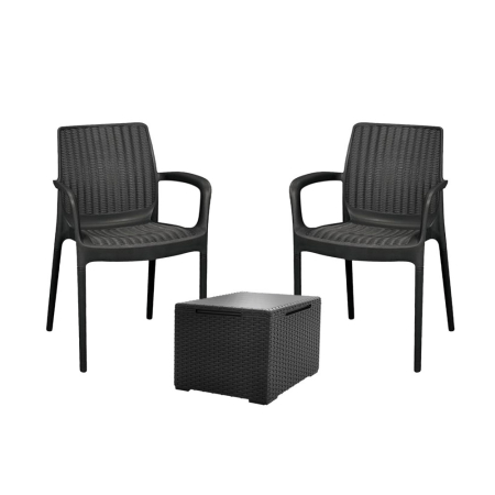Produse temporar indisponibile - Curver Set mobilier de grădină Bali Balcon cu masă Vigo grafit