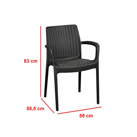 Curver Set mobilier de grădină Balimore 4+1, grafit [2]