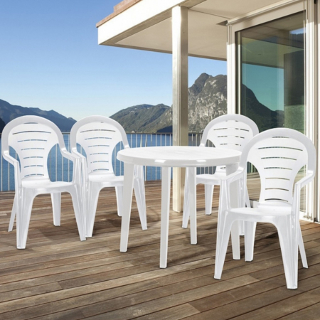 Curver Set mobilier de grădină Bonaire 4+1, alb [2]