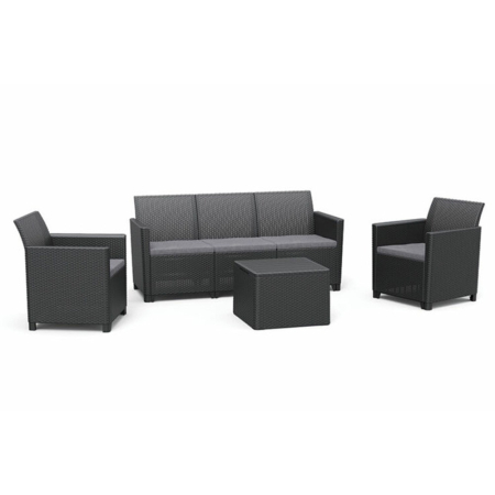 Set mobilier grădină - Curver Set mobilier de grădină Claire cu 5 locuri și masă cu perne