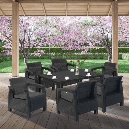 Curver Set mobilier de grădină Corfu Big Duo cu masă melodică [2]