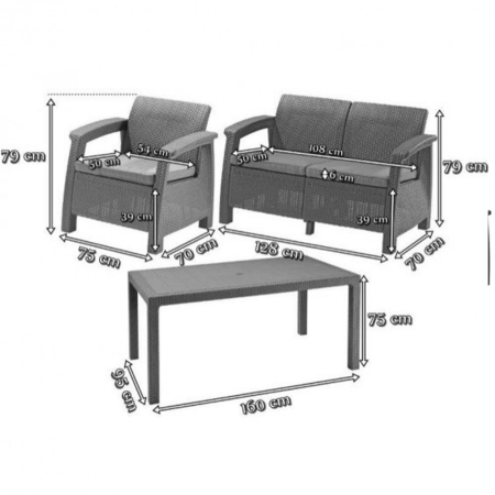 Curver Set mobilier de grădină Corfu Fiesta [2]