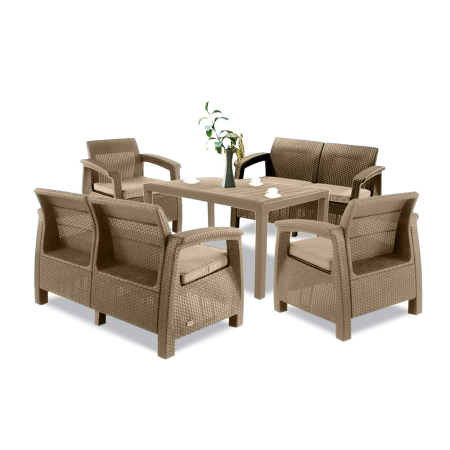 Set mobilier grădină - Curver Set mobilier de grădină Corfu Fiesta II duo cu masă melodică