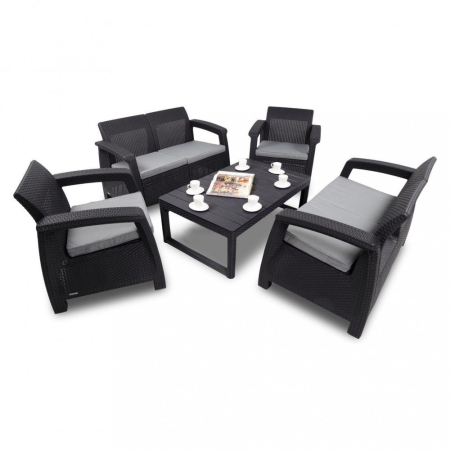 Set mobilier grădină - Curver Set mobilier de grădină Corfu Large II Lyon 6 în 1