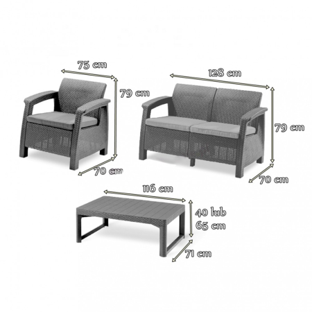 Curver Set mobilier de grădină Corfu Lyon Duo 4 în 1 [4]