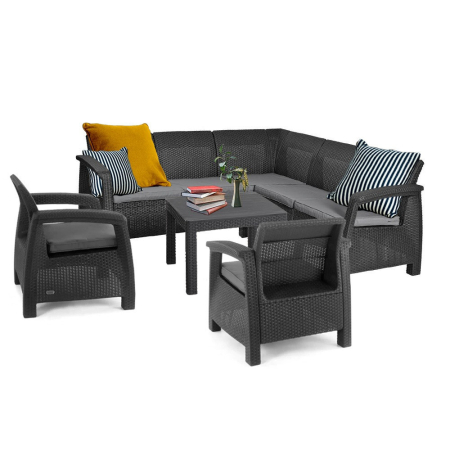 Produse temporar indisponibile - Curver Set mobilier de grădină Corfu relax duo, grafit