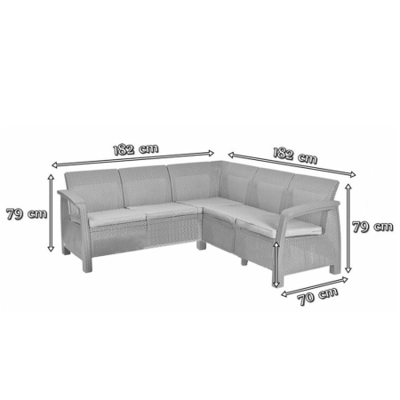 Curver Set mobilier de grădină Corfu relax duo, grafit [2]