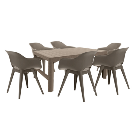 Produse temporar indisponibile - Curver Set mobilier de grădină Dina 6+1 cappuccino