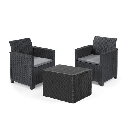 Produse temporar indisponibile - Curver Set mobilier de grădină Elodie pentru balcon cu masă cu perne