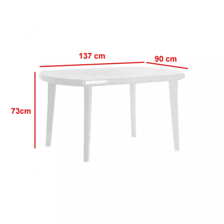 Curver Set mobilier de grădină Elsa 4+1, alb [1]